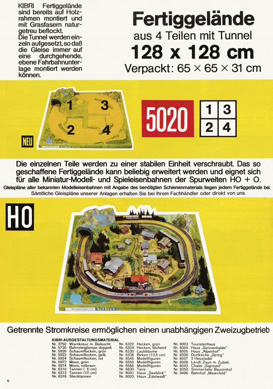 Kibri Modellbahn-Zubehör H0 + N Katalog 1974-1975