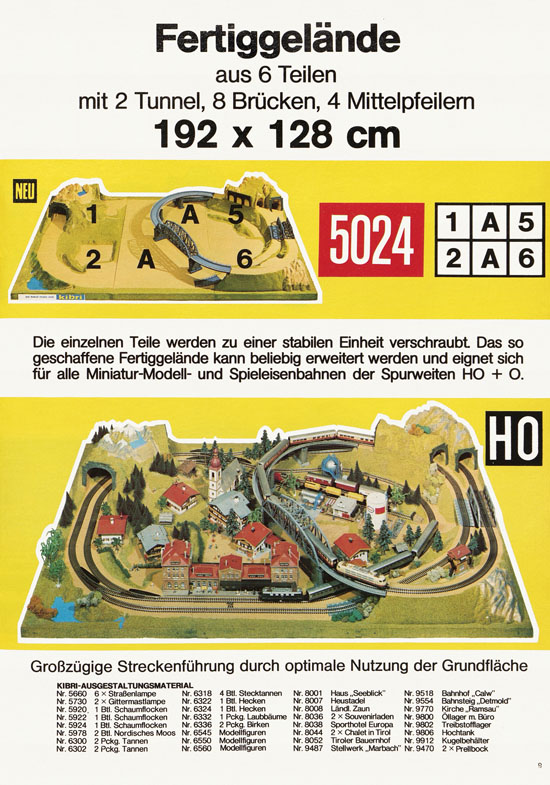 Seite 9 Kibri Modellbahn-Zubehör H0 + N Katalog 1974-1975