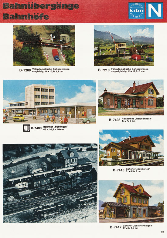 Seite 23 Kibri Modellbahn-Zubehör H0 + N Katalog 1974-1975