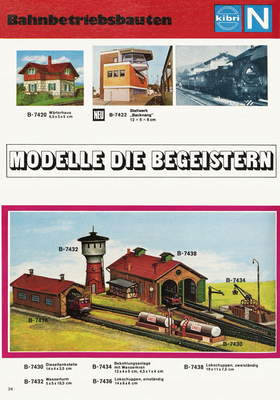 Kibri Modellbahn-Zubehör H0 + N Katalog 1974-1975