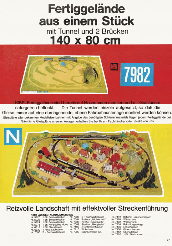 Kibri Modellbahn-Zubehör H0 + N Katalog 1974-1975