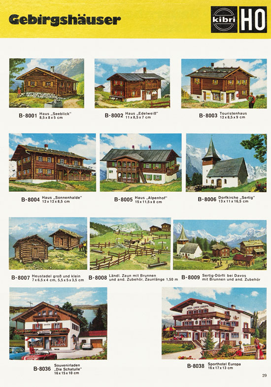 Seite 29 Kibri Modellbahn-Zubehör H0 + N Katalog 1974-1975