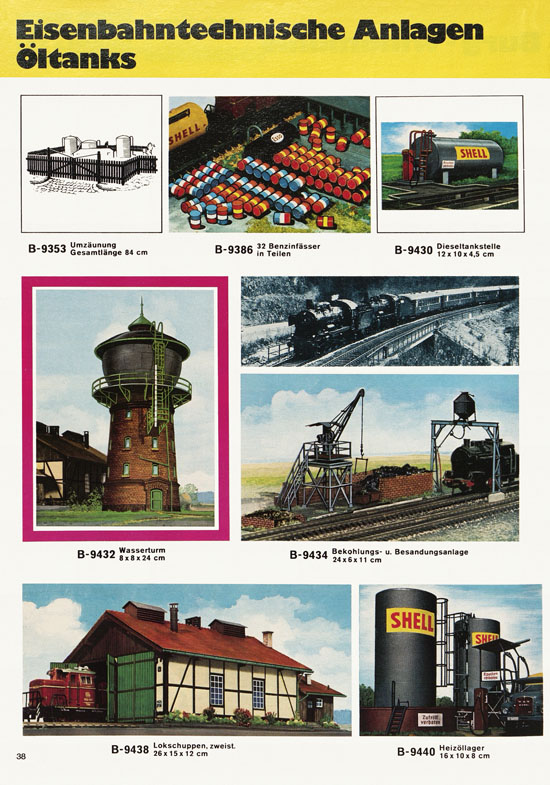 Seite 38 Kibri Modellbahn-Zubehör H0 + N Katalog 1974-1975
