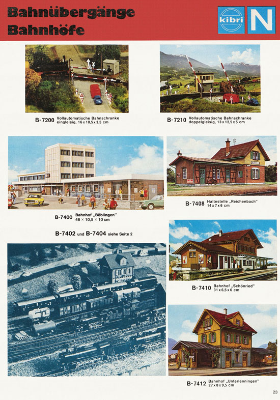 Seite 23 Kibri Modellbahn-Zubehör H0 + N Katalog 1975-1976