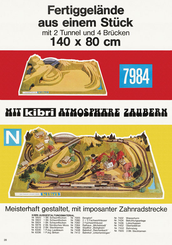 Kibri Modellbahn-Zubehör H0 + N Katalog 1975-1976