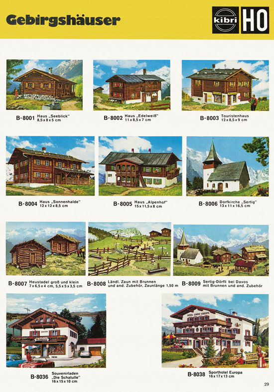 Seite 29 Kibri Modellbahn-Zubehör H0 + N Katalog 1975-1976
