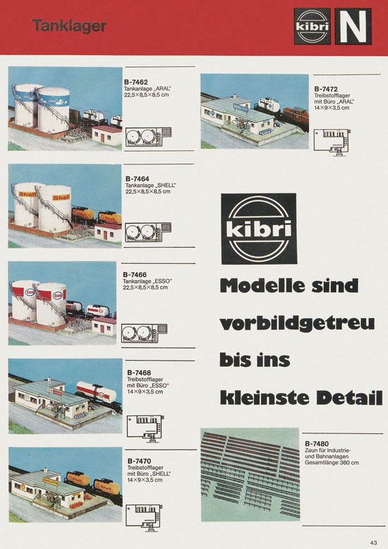 Seite 43 Kibri Katalog Modellbahn-Zubehör 1978-1979