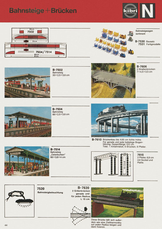 Seite 44 Kibri Katalog Modellbahn-Zubehör 1978-1979