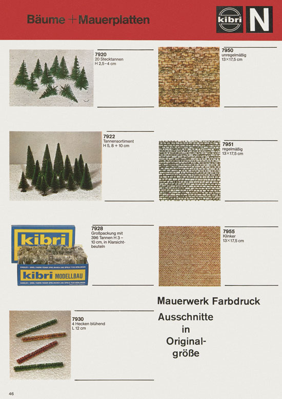 Seite 46 Kibri Katalog Modellbahn-Zubehör 1978-1979