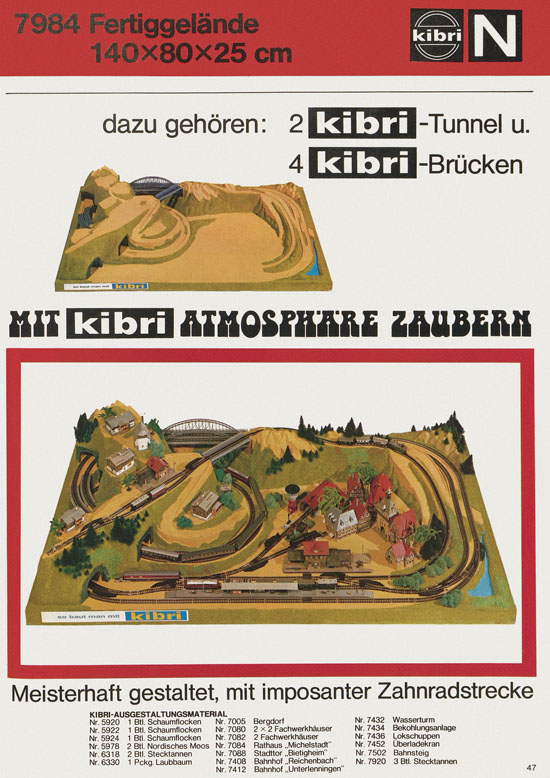 Kibri Katalog Modellbahn-Zubehör 1978-1979