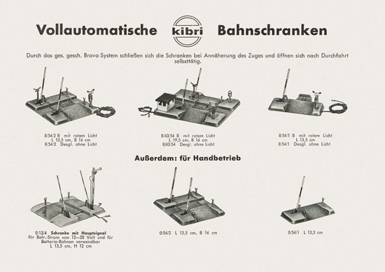 Kibri Prospekt Modellschranken Anleitung wohl 1955-1960