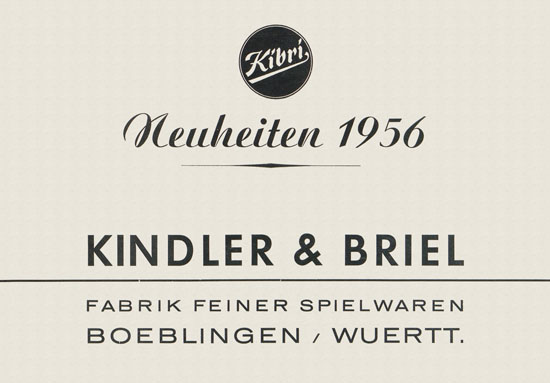 Kibri Spielwaren Neuheiten 1956