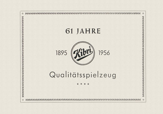 Kibri Spielwaren Neuheiten 1956