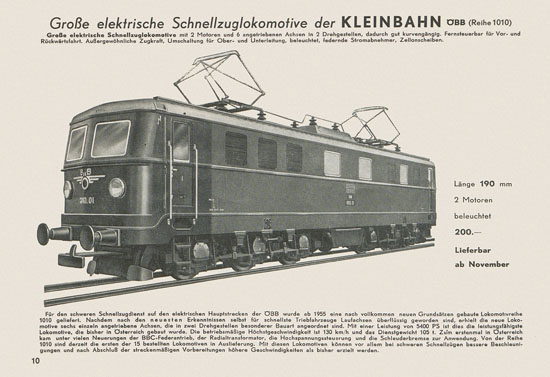 Kleinbahn Hauptkatalog 1955