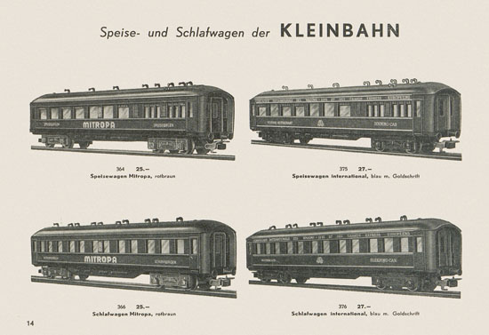 Kleinbahn Hauptkatalog 1955