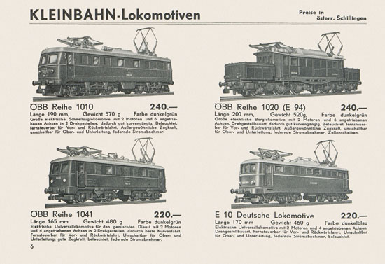 Kleinbahn Hauptkatalog 1962