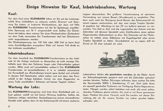 Kleinbahn Hauptkatalog 1962