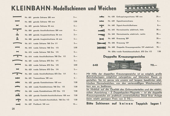 Kleinbahn Hauptkatalog 1962