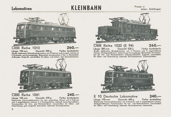 Kleinbahn Katalog 1965-1966