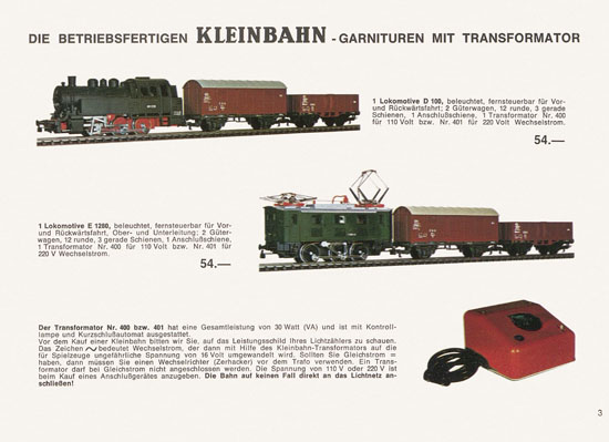 Kleinbahn Katalog 1969