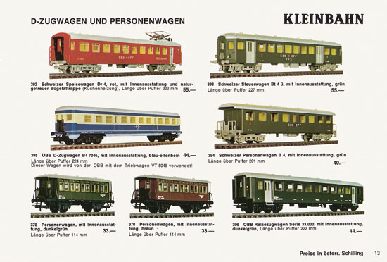 Kleinbahn Katalog 1971-1972