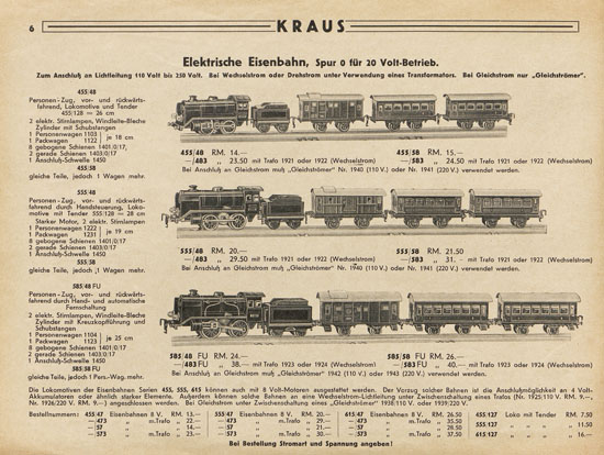 Kraus Fandor Sonderkatalog Nr. 19 wohl 1933