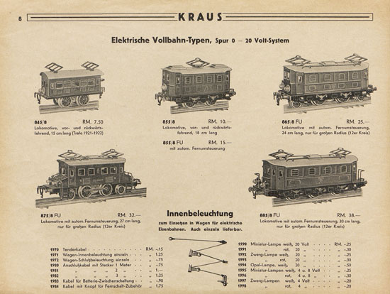 Kraus Fandor Sonderkatalog Nr. 19 wohl 1933