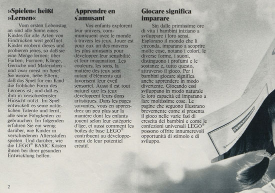 Seite 2 Lego Basic Prospekt 1986