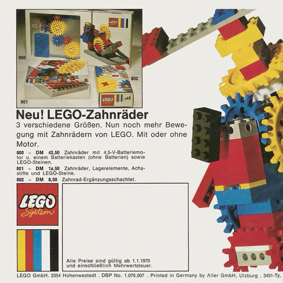 Lego Katalog 1970