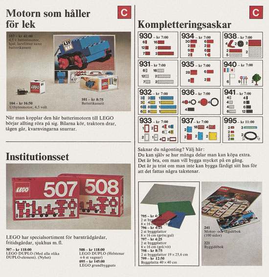 Lego catalogue Sweden 1974