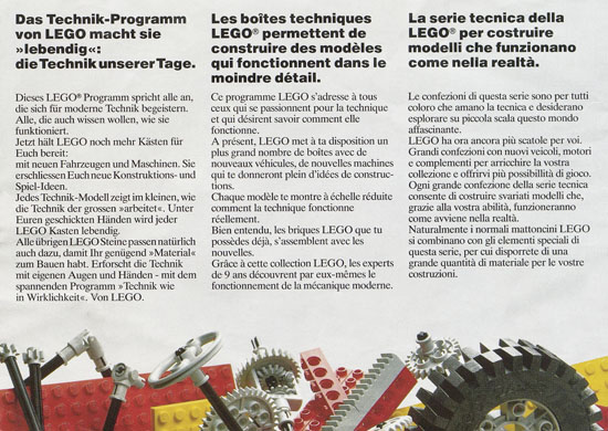 Seite 2 Lego Technic Katalog 1981