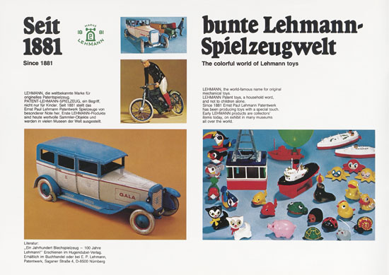 Patent Lehmann Spielzeug Katalog 1981