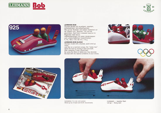 Seite 4 Patent Lehmann Spielzeug Katalog 1981
