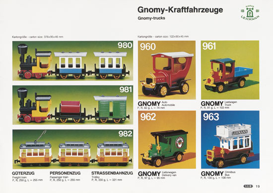 Patent Lehmann Spielzeug Katalog 1981