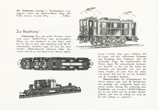 Liliput H0-Elektrobahn Katalog 1956