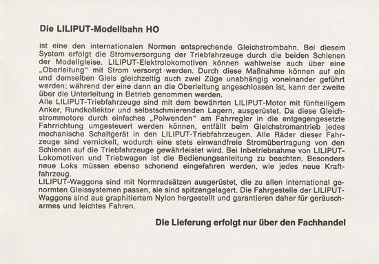 Liliput H0-Modellbahn Katalog 1967-1968