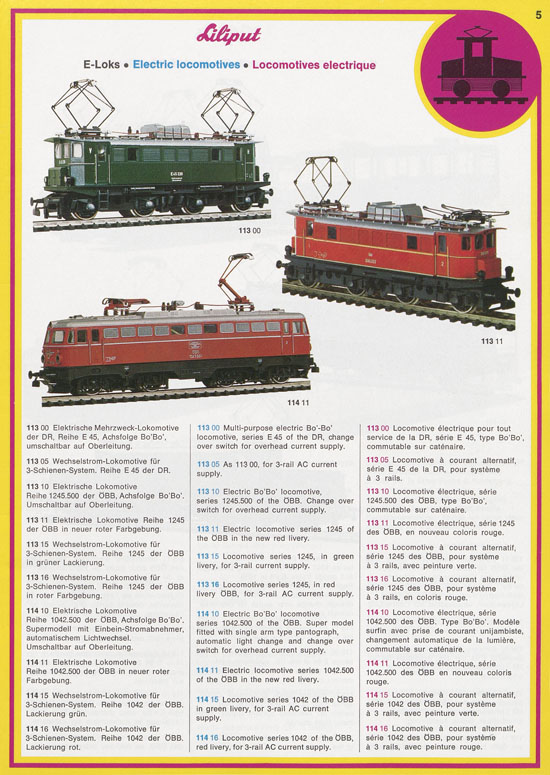 Liliput Modelleisenbahn Katalog 1975