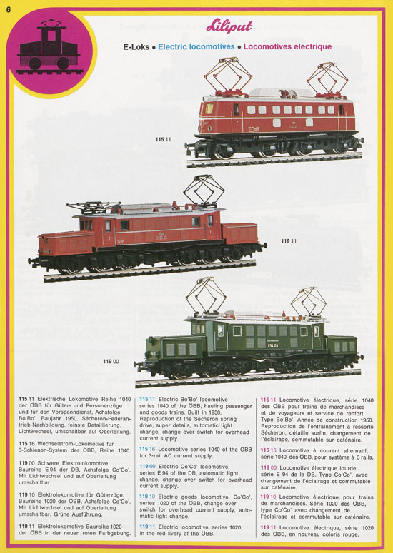 Liliput Modelleisenbahn Katalog 1975