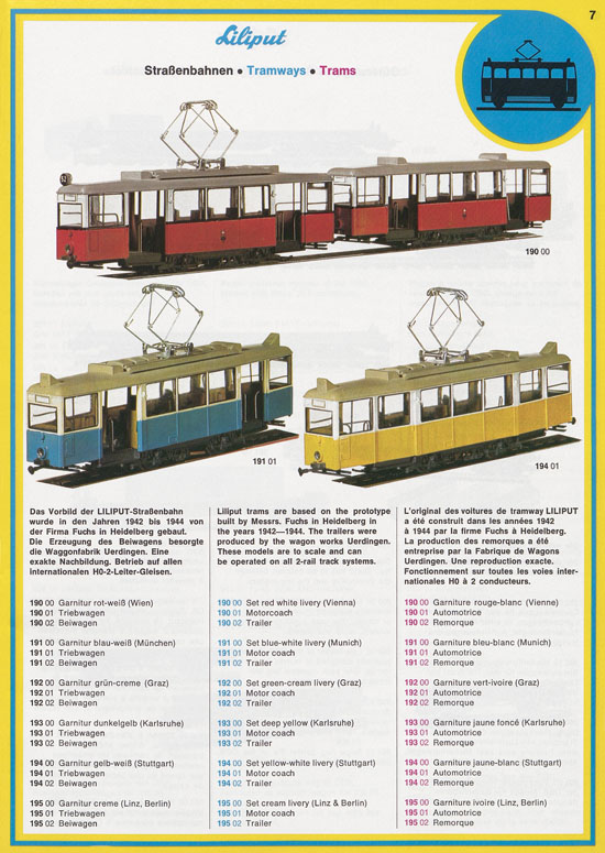 Liliput Modelleisenbahn Katalog 1975