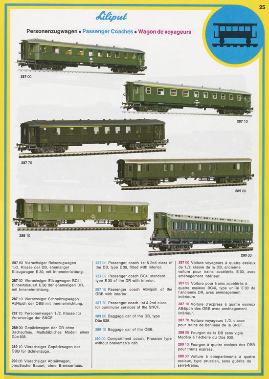 Liliput Modelleisenbahn Katalog 1975