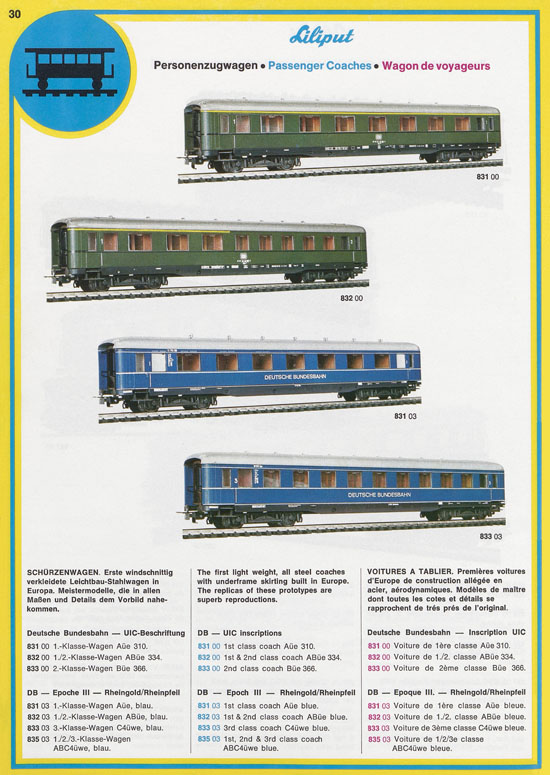 Liliput Modelleisenbahn Katalog 1975