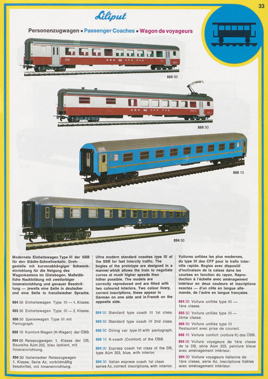 Liliput Modelleisenbahn Katalog 1975