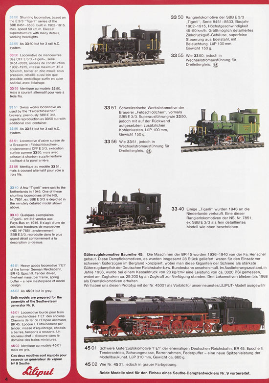 Liliput Modelleisenbahn Katalog 1977