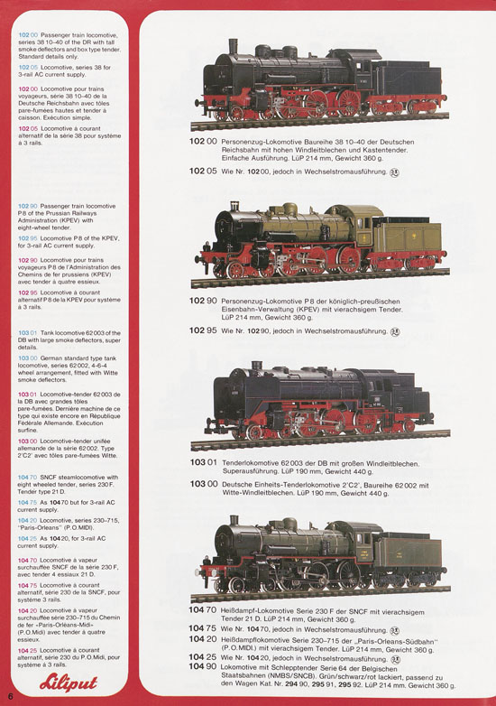 Liliput Modelleisenbahn Katalog 1977