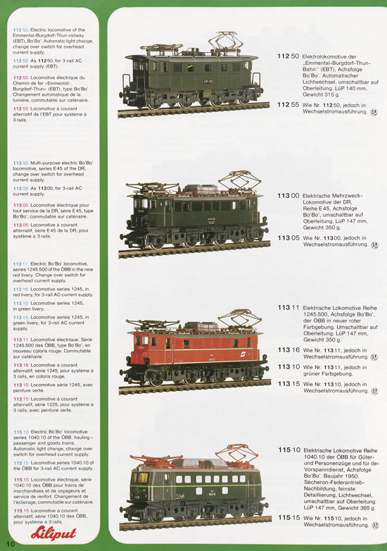 Liliput Modelleisenbahn Katalog 1977