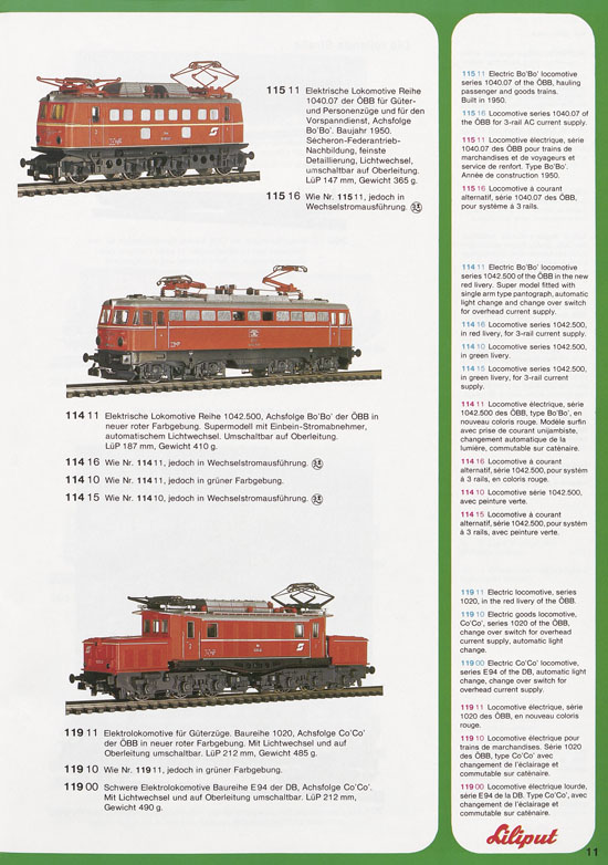 Liliput Modelleisenbahn Katalog 1977