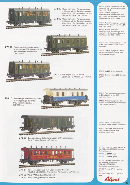 Liliput Modelleisenbahn Katalog 1977