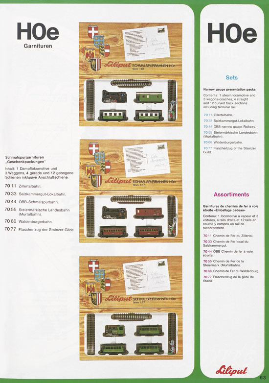 Liliput Modelleisenbahn Katalog 1977