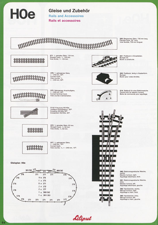 Liliput Modelleisenbahn Katalog 1977