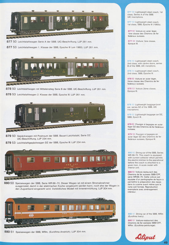 Liliput Modelleisenbahn Katalog 1979